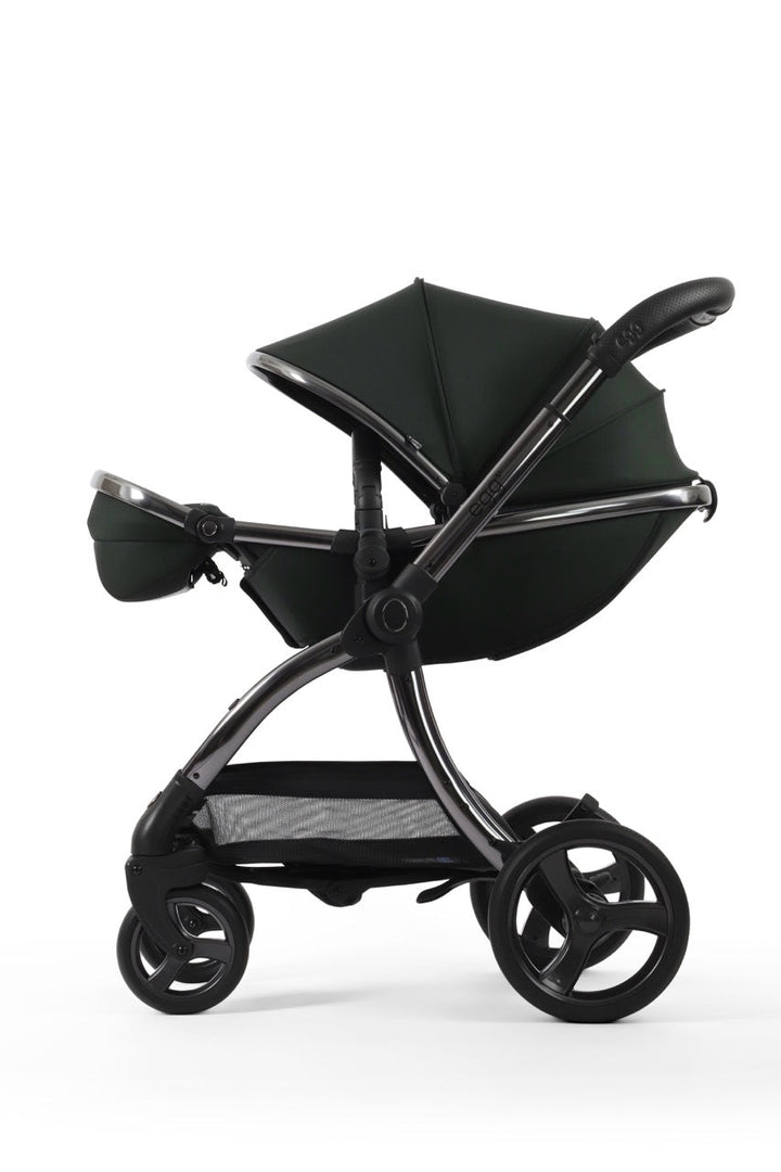 Egg3 Stroller & Carrycot with Egg Shell Car Seat and Base Luxury Bundle - Black Olive - Pramsy