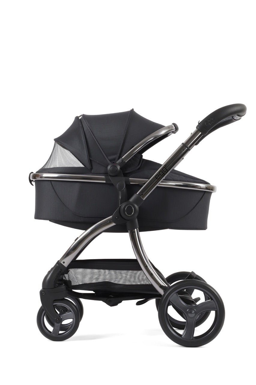 Egg3 Stroller & Carrycot with Egg Shell Car Seat and Base Luxury Bundle - Carbonite - Pramsy