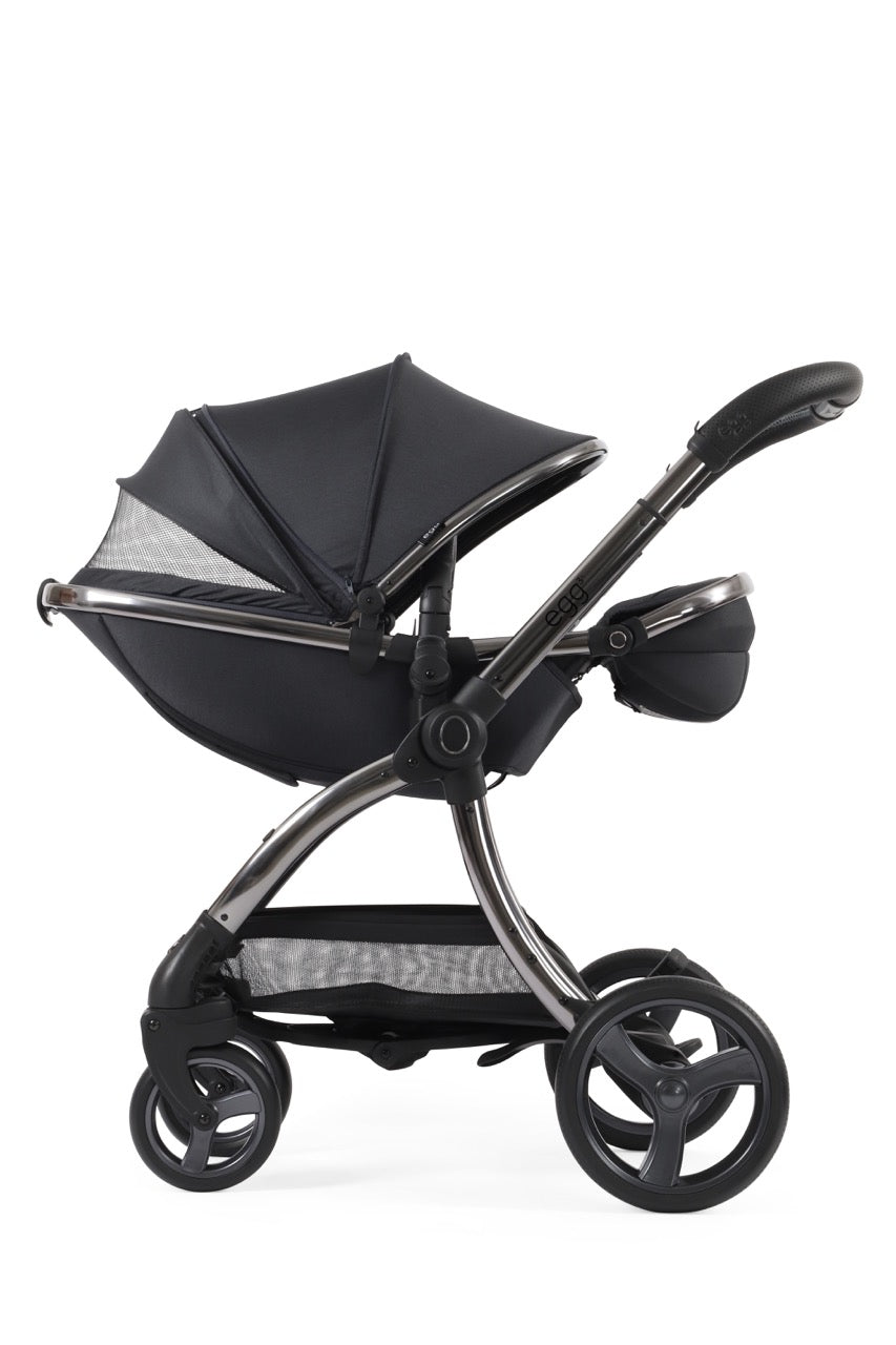 Egg3 Stroller & Carrycot with Egg Shell Car Seat and Base Luxury Bundle - Carbonite - Pramsy