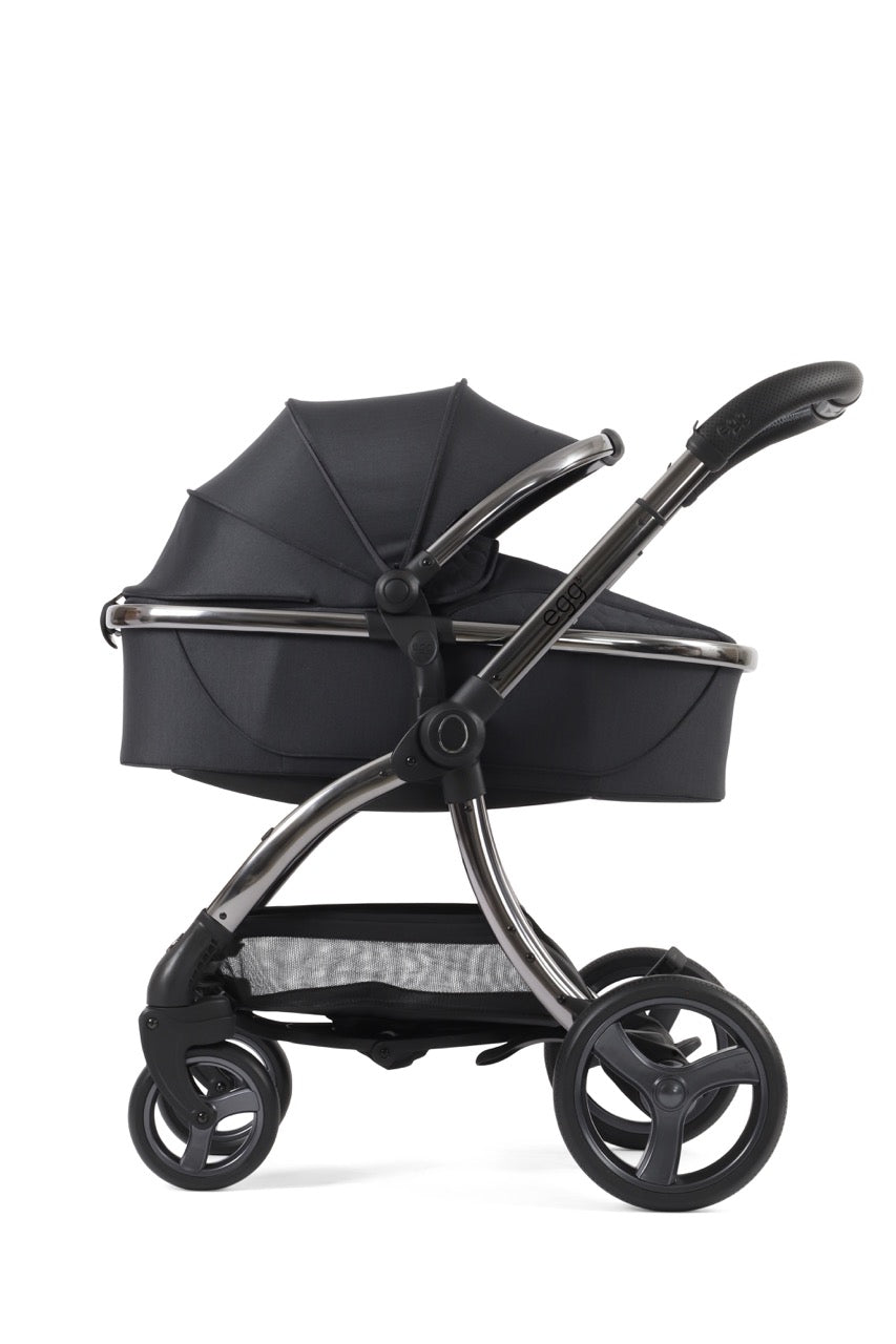 Egg3 Stroller & Carrycot with Egg Shell Car Seat and Base Luxury Bundle - Carbonite - Pramsy