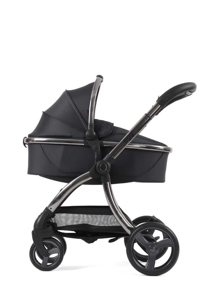 Egg3 Stroller & Carrycot with Egg Shell Car Seat and Base Luxury Bundle - Carbonite - Pramsy