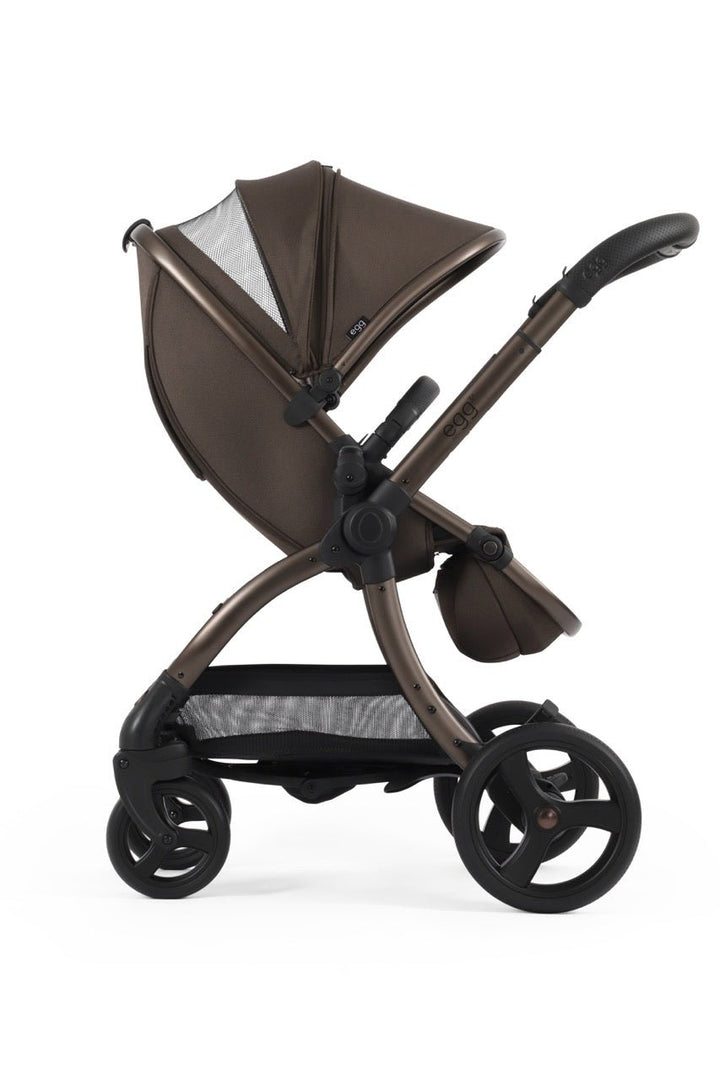 Egg3 Stroller & Carrycot with Egg Shell Car Seat and Base Luxury Bundle - Chocolate Velvet - New 2025 - Pramsy