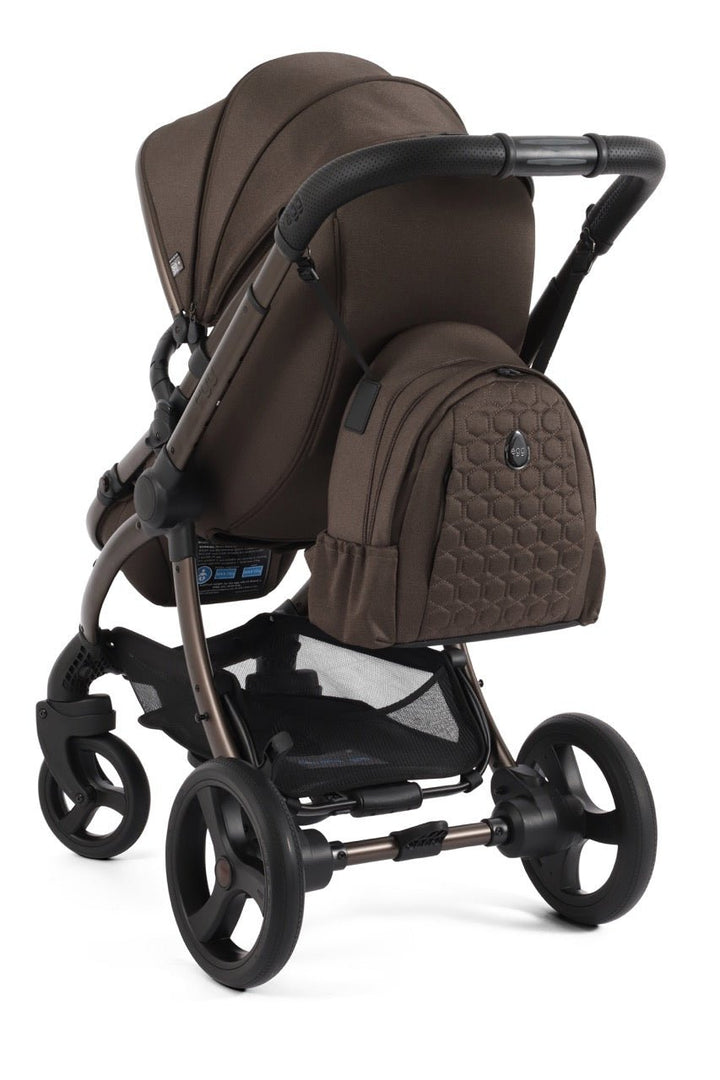 Egg3 Stroller & Carrycot with Egg Shell Car Seat and Base Luxury Bundle - Chocolate Velvet - New 2025 - Pramsy