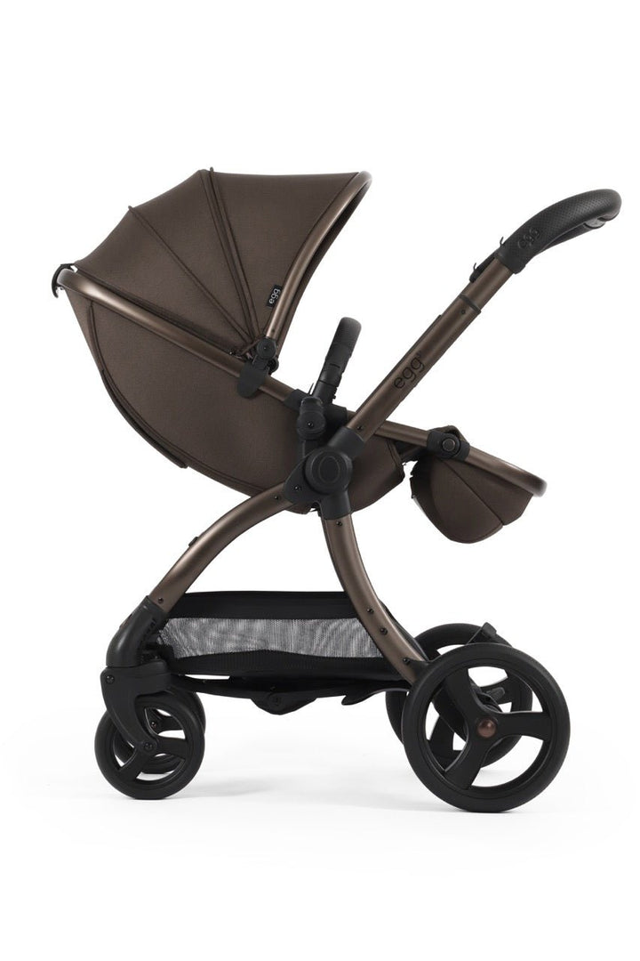 Egg3 Stroller & Carrycot with Egg Shell Car Seat and Base Luxury Bundle - Chocolate Velvet - New 2025 - Pramsy