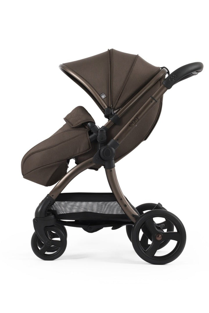 Egg3 Stroller & Carrycot with Egg Shell Car Seat and Base Luxury Bundle - Chocolate Velvet - New 2025 - Pramsy