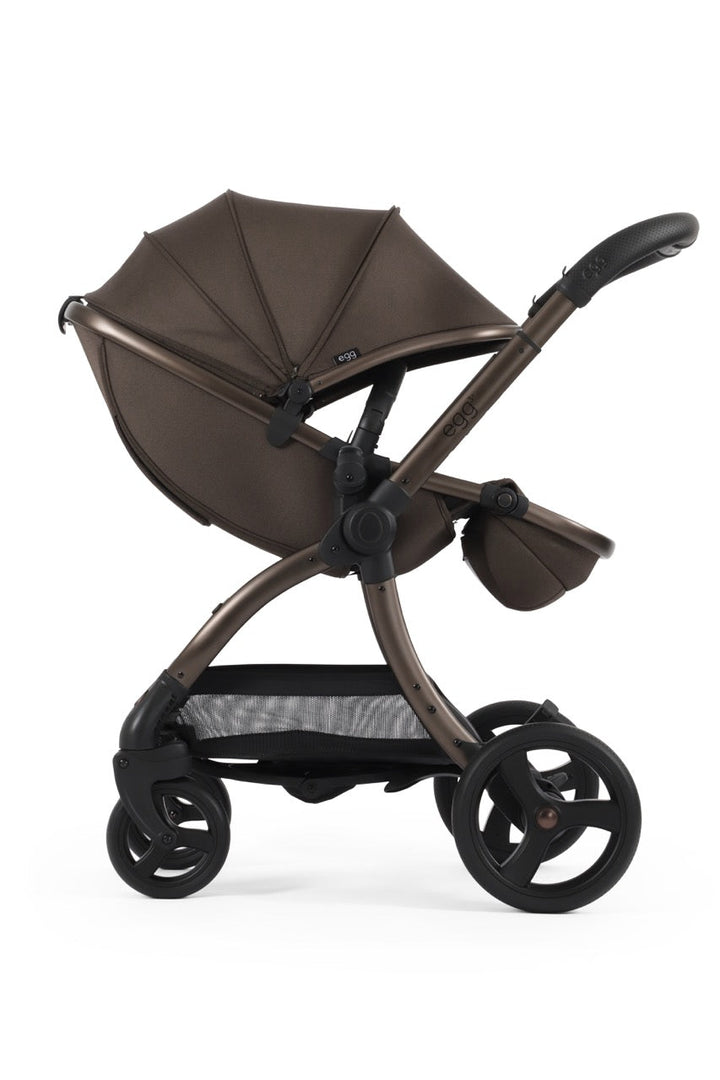 Egg3 Stroller & Carrycot with Egg Shell Car Seat and Base Luxury Bundle - Chocolate Velvet - New 2025 - Pramsy