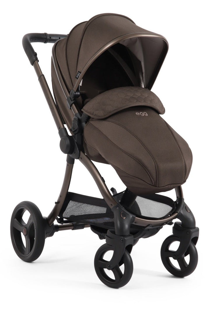 Egg3 Stroller & Carrycot with Egg Shell Car Seat and Base Luxury Bundle - Chocolate Velvet - New 2025 - Pramsy