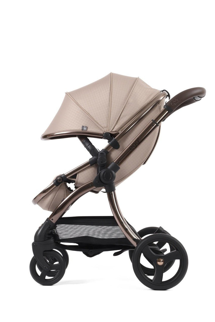 Egg3 Stroller & Carrycot with Egg Shell Car Seat and Base Luxury Bundle - Limited Edition Houndstooth Almond - Pramsy