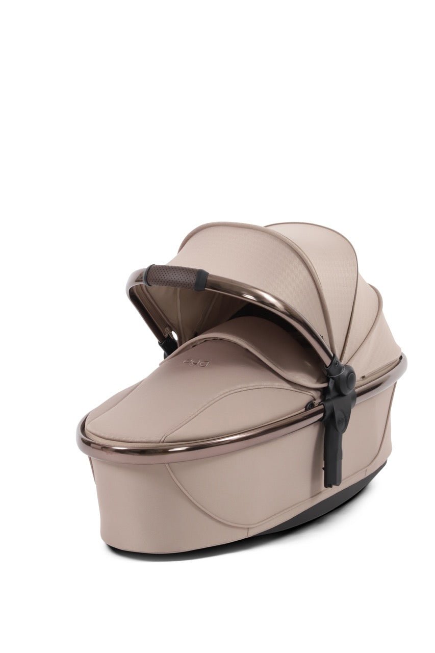 Egg3 Stroller & Carrycot with Egg Shell Car Seat and Base Luxury Bundle - Limited Edition Houndstooth Almond - Pramsy