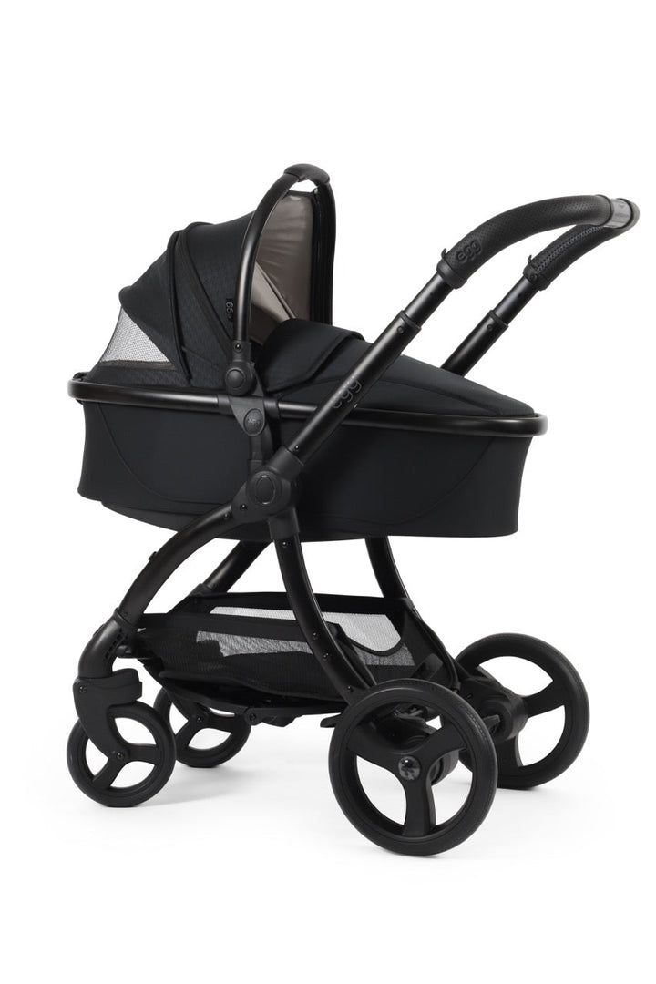 Egg3 Stroller & Carrycot with Egg Shell Car Seat and Base Luxury Bundle - Limited Edition Houndstooth Black - Pramsy