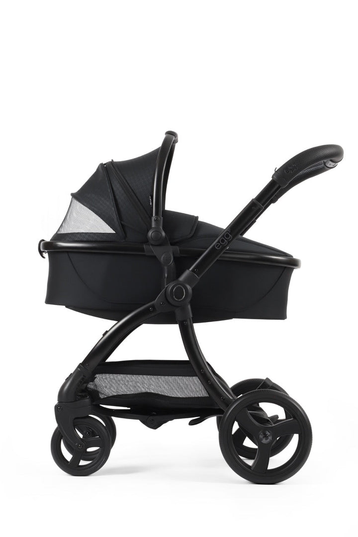 Egg3 Stroller & Carrycot with Egg Shell Car Seat and Base Luxury Bundle - Limited Edition Houndstooth Black - Pramsy