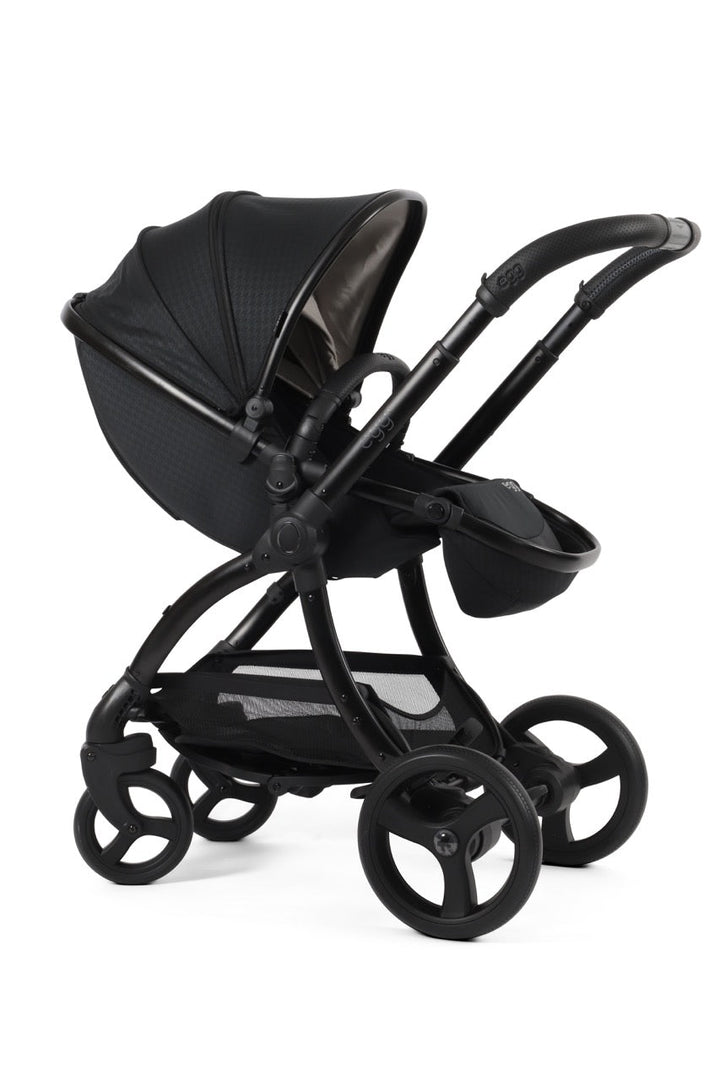 Egg3 Stroller & Carrycot with Egg Shell Car Seat and Base Luxury Bundle - Limited Edition Houndstooth Black - Pramsy