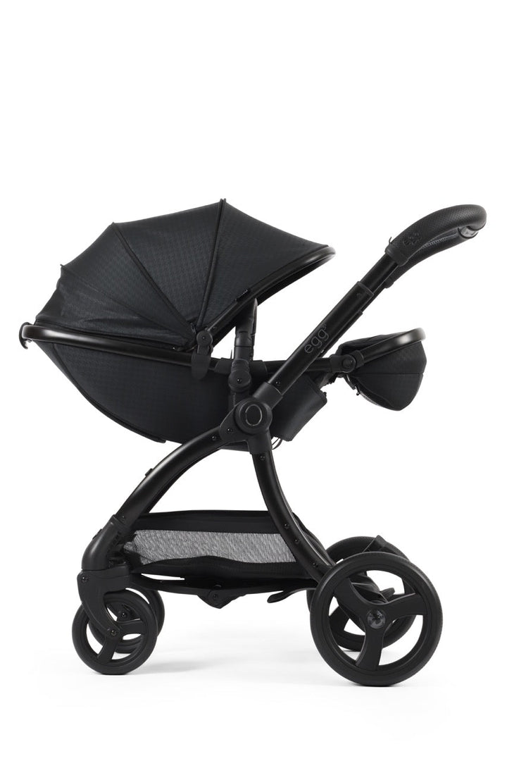 Egg3 Stroller & Carrycot with Egg Shell Car Seat and Base Luxury Bundle - Limited Edition Houndstooth Black - Pramsy