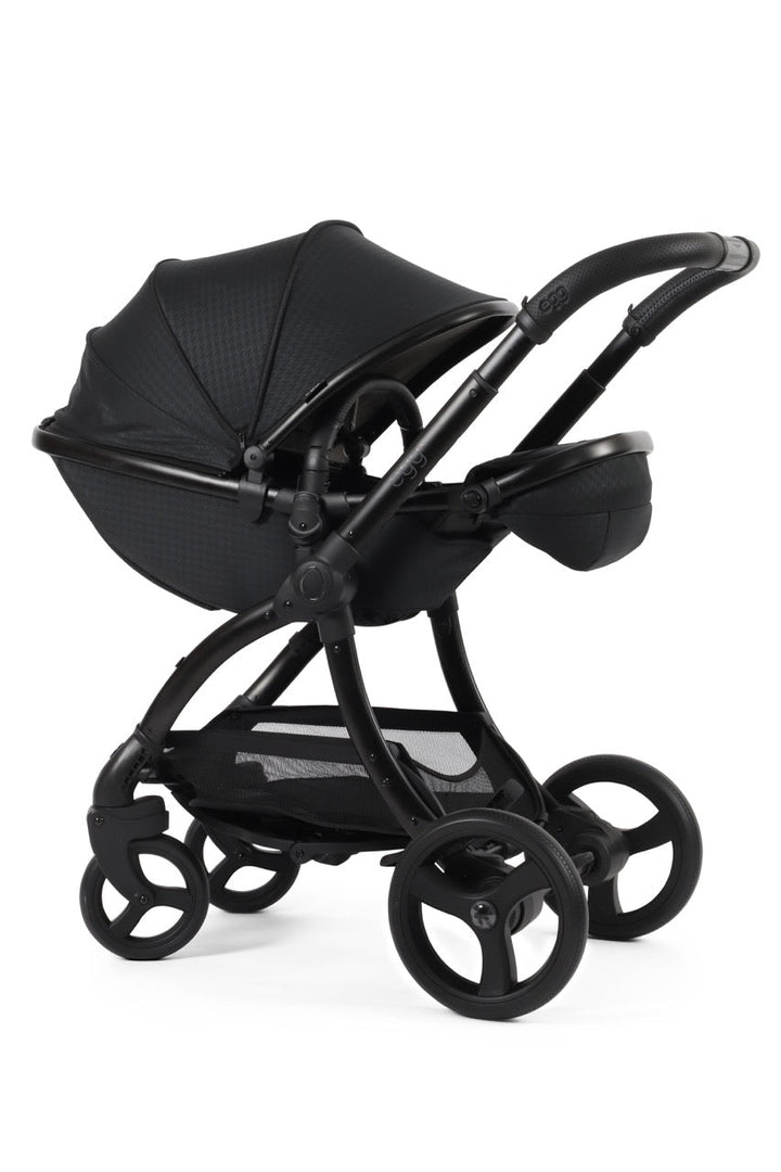 Egg3 Stroller & Carrycot with Egg Shell Car Seat and Base Luxury Bundle - Limited Edition Houndstooth Black - Pramsy