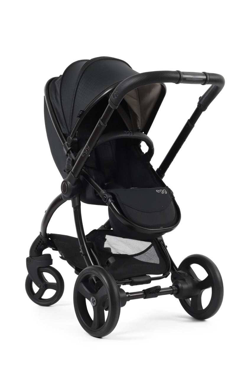 Egg3 Stroller & Carrycot with Egg Shell Car Seat and Base Luxury Bundle - Limited Edition Houndstooth Black - Pramsy