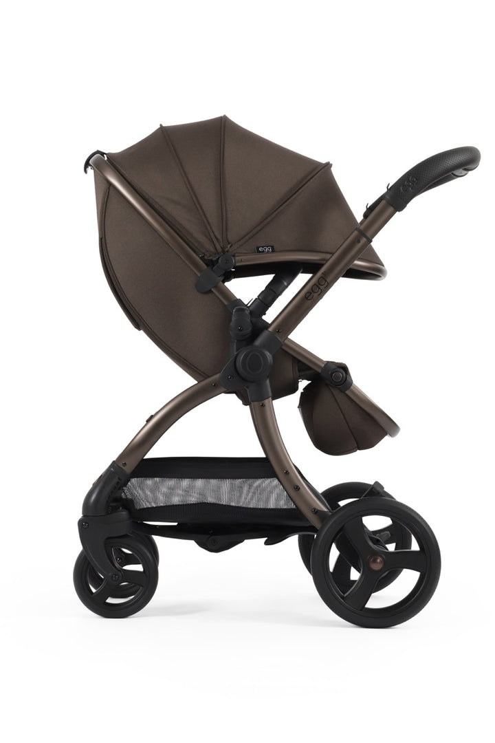 Egg3 Stroller & Carrycot with Egg Shell Car Seat and Base Luxury Bundle - Chocolate Velvet - New 2025 - Pramsy