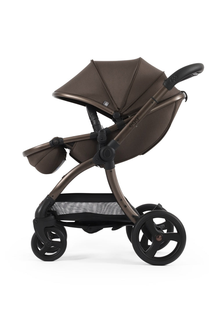 Egg3 Stroller & Carrycot with Egg Shell Car Seat and Base Luxury Bundle - Chocolate Velvet - New 2025 - Pramsy