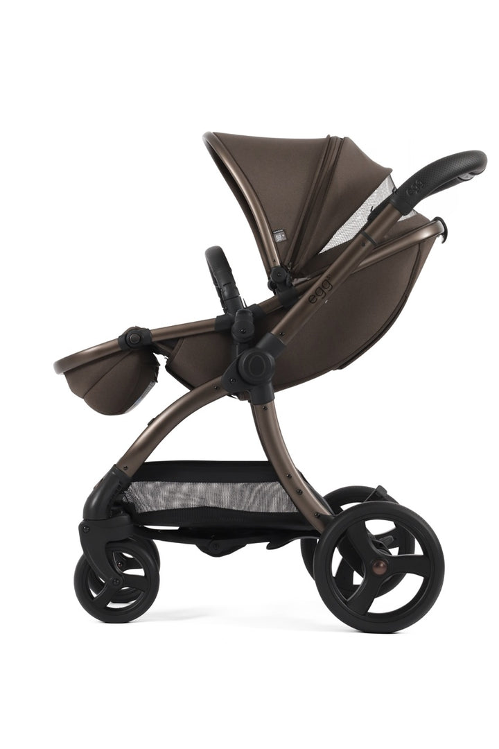 Egg3 Stroller & Carrycot with Egg Shell Car Seat and Base Luxury Bundle - Chocolate Velvet - New 2025 - Pramsy