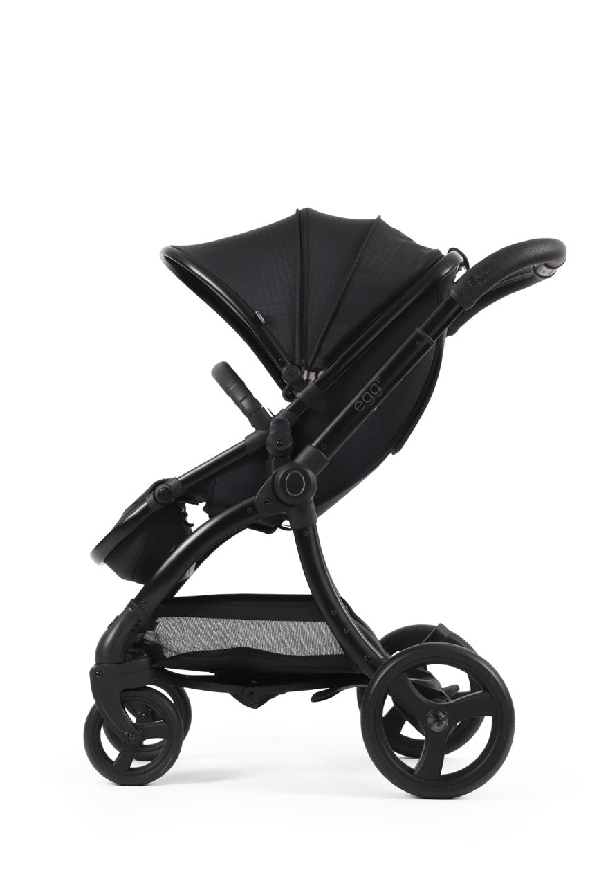 Egg3 Stroller & Carrycot with Egg Shell Car Seat and Base Luxury Bundle - Limited Edition Houndstooth Black - Pramsy