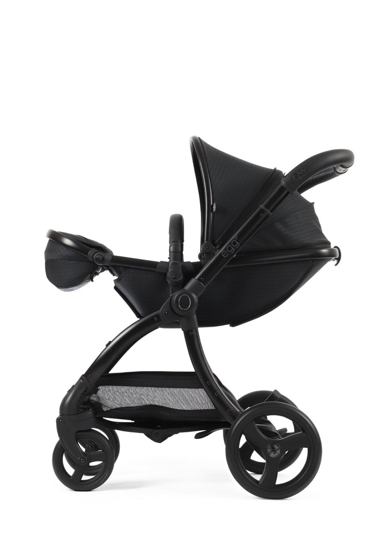 Egg3 Stroller & Carrycot with Egg Shell Car Seat and Base Luxury Bundle - Limited Edition Houndstooth Black - Pramsy