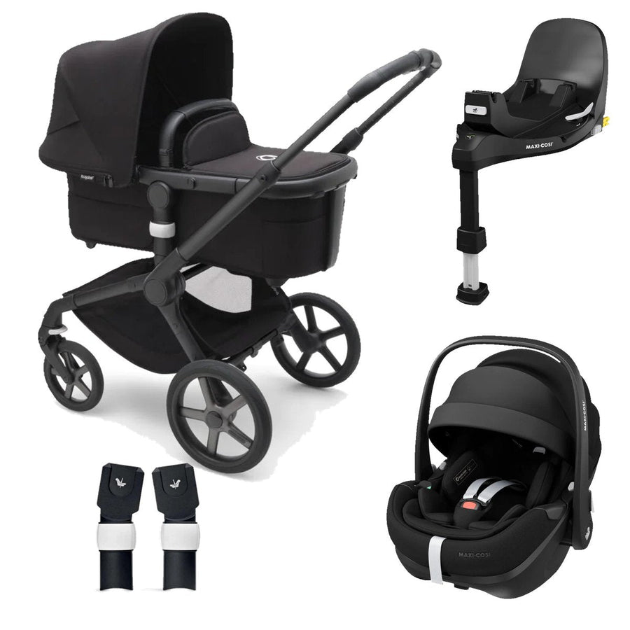 Ex - Display Bugaboo Fox 5 + Maxi - Cosi Pebble 360 Pro Complete Bundle - Midnight Black - Pramsy