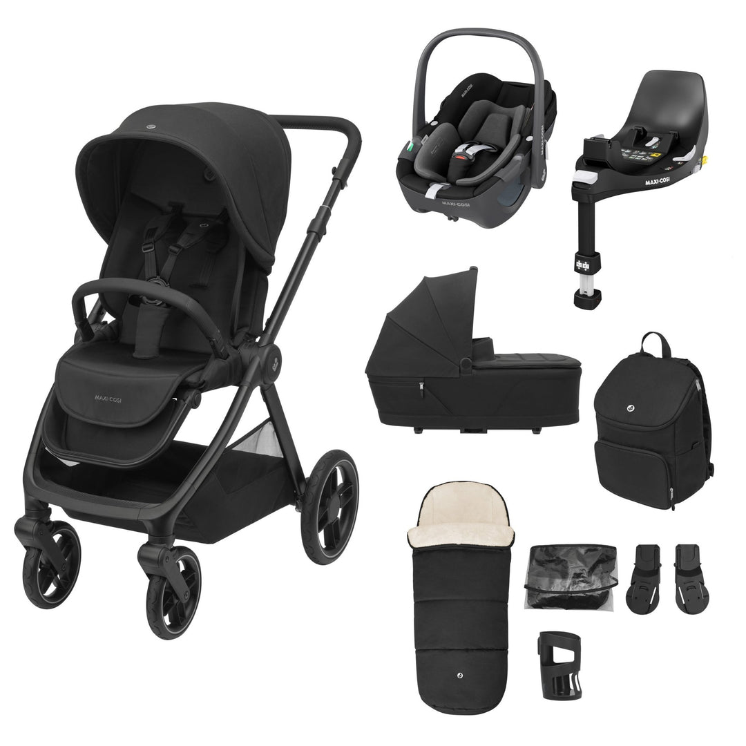 Maxi-Cosi Oxford 9 Piece Complete Bundle - Twillic Black - Pramsy