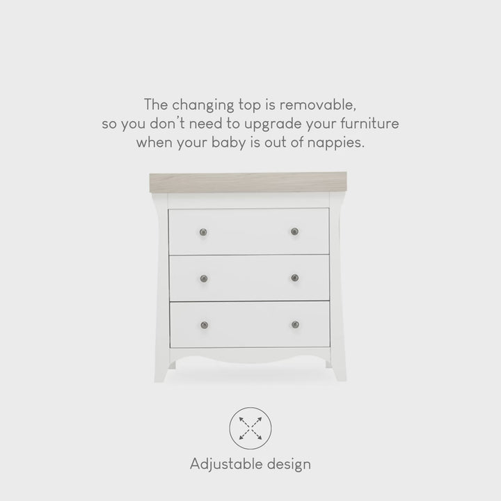 CuddleCo Clara Dresser Changer - White & Ash