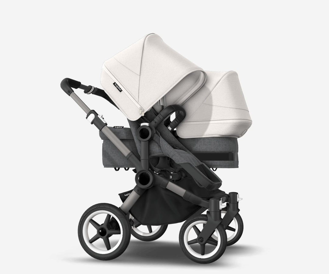 Refurbished Bugaboo Donkey 5 Duo - Misty White and Grey Melange on Graphite - Pramsy