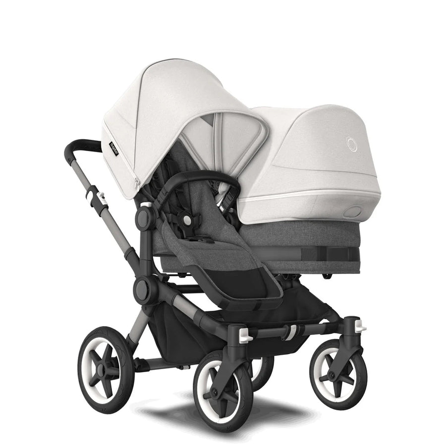 Refurbished Bugaboo Donkey 5 Duo - Misty White and Grey Melange on Graphite - Pramsy