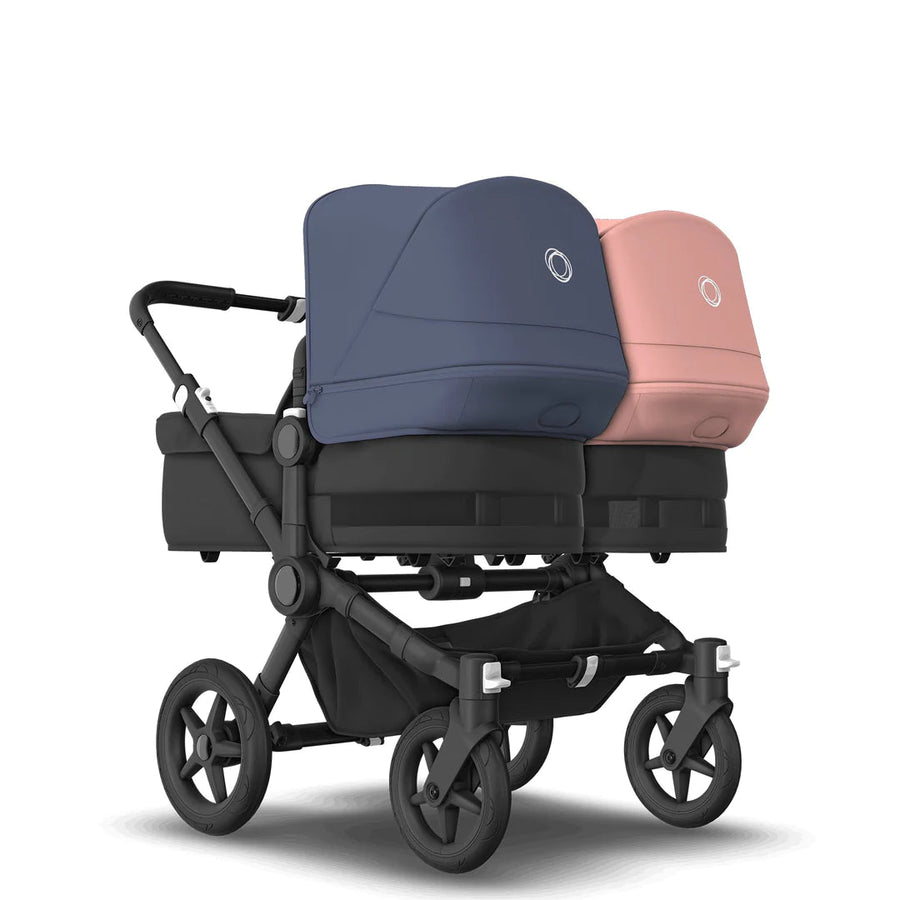 Refurbished Bugaboo Donkey 5 Twin - Blue and Pink on Black - Pramsy