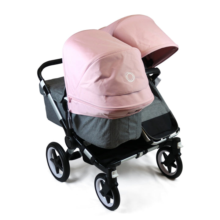 Refurbished Bugaboo Donkey3 Duo - Grey Melange and Soft Pink Canopies - Pramsy