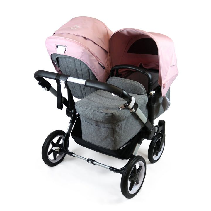 Refurbished Bugaboo Donkey3 Duo - Grey Melange and Soft Pink Canopies - Pramsy