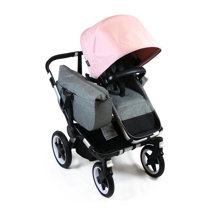 Refurbished Bugaboo Donkey3 Duo - Grey Melange and Soft Pink Canopies - Pramsy