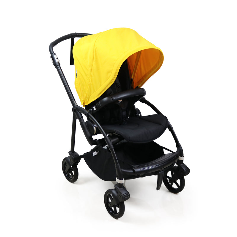 Refurbished Bugaboo Bee6 - Black and Lemon Yellow canopy with carrycot
