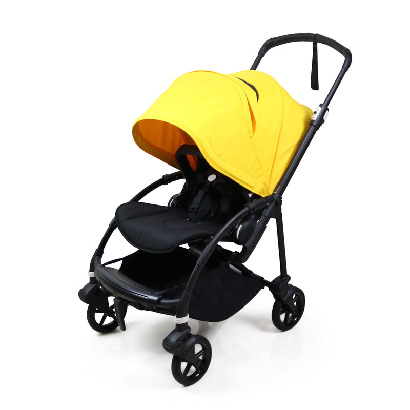 Refurbished Bugaboo Bee6 - Black and Lemon Yellow canopy with carrycot