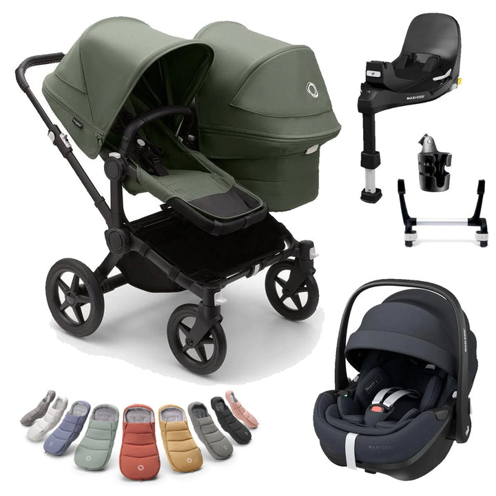 Bugaboo Donkey 5 Duo + Maxi-Cosi Pebble 360 Pro Deluxe Bundle - Forest Green - Pramsy