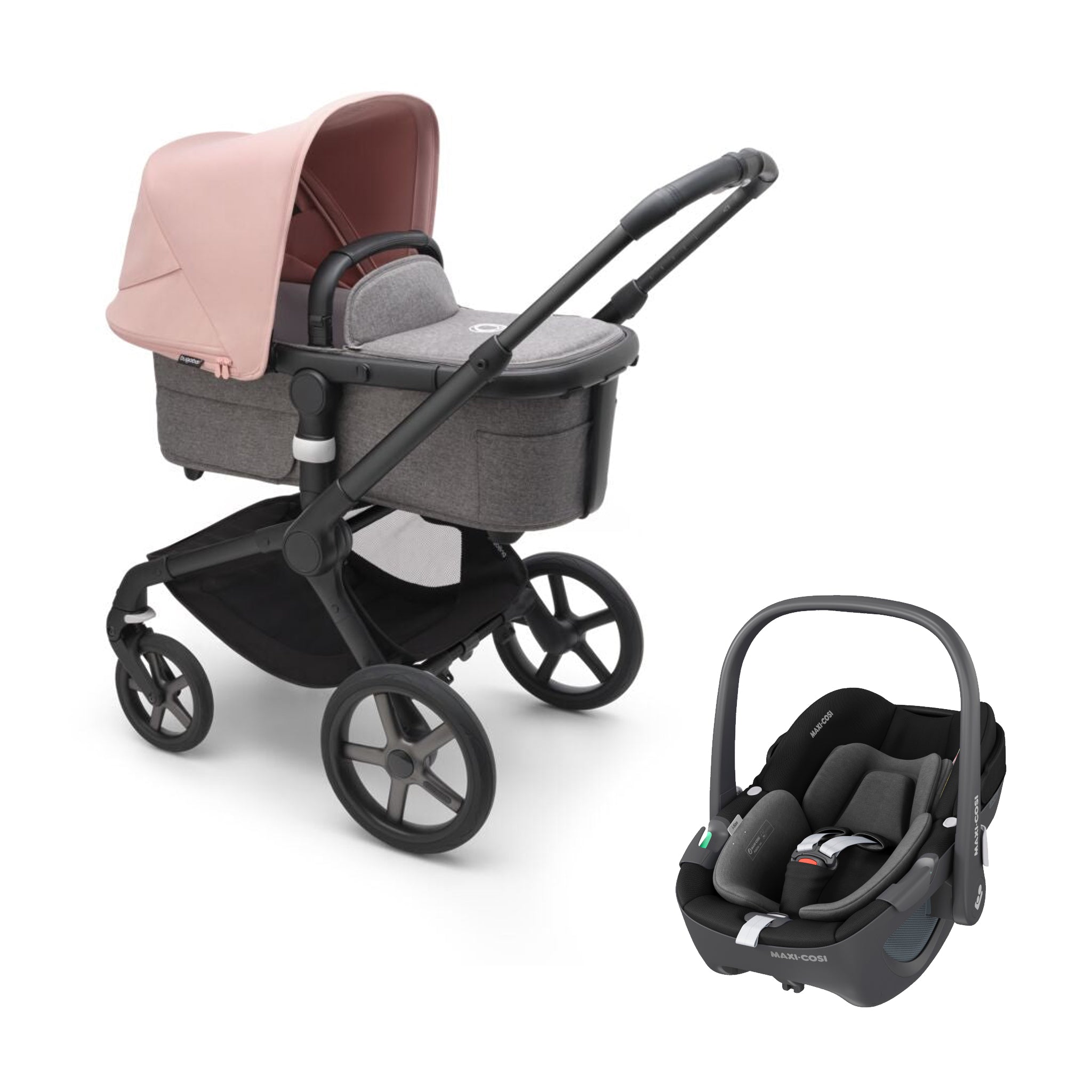 Bugaboo Fox 5 PLUS Maxi Cosi Pebble 360 Bundle Morning Pink Pramsy