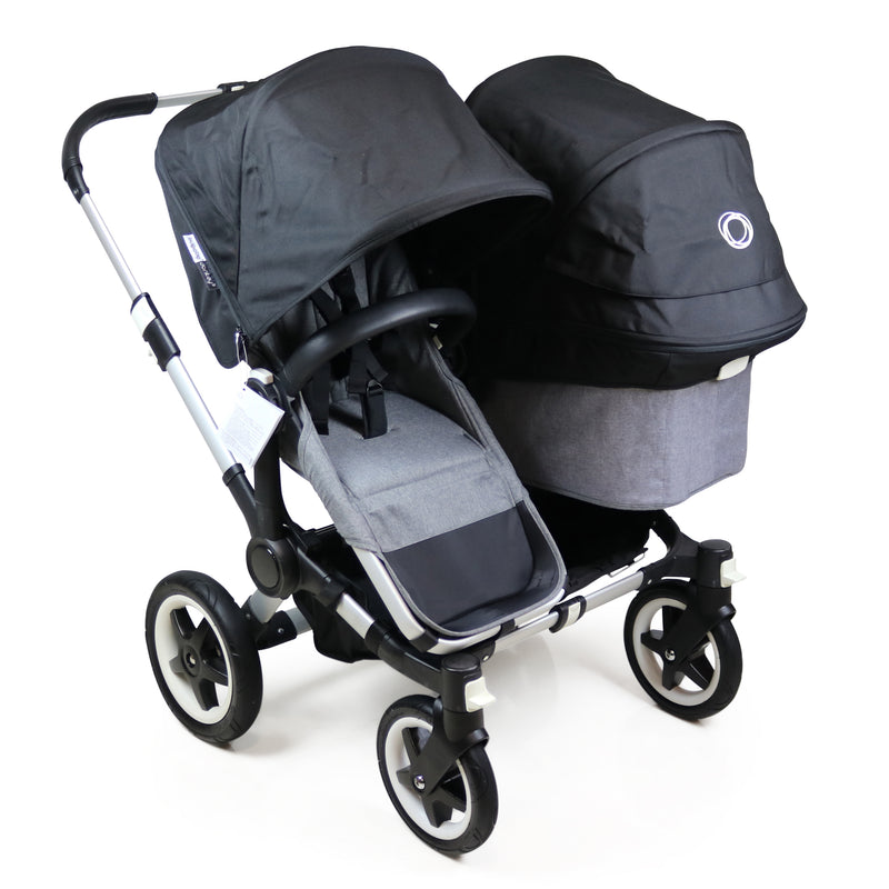 Refurbished Bugaboo Donkey2 Duo - Grey Melange and Black