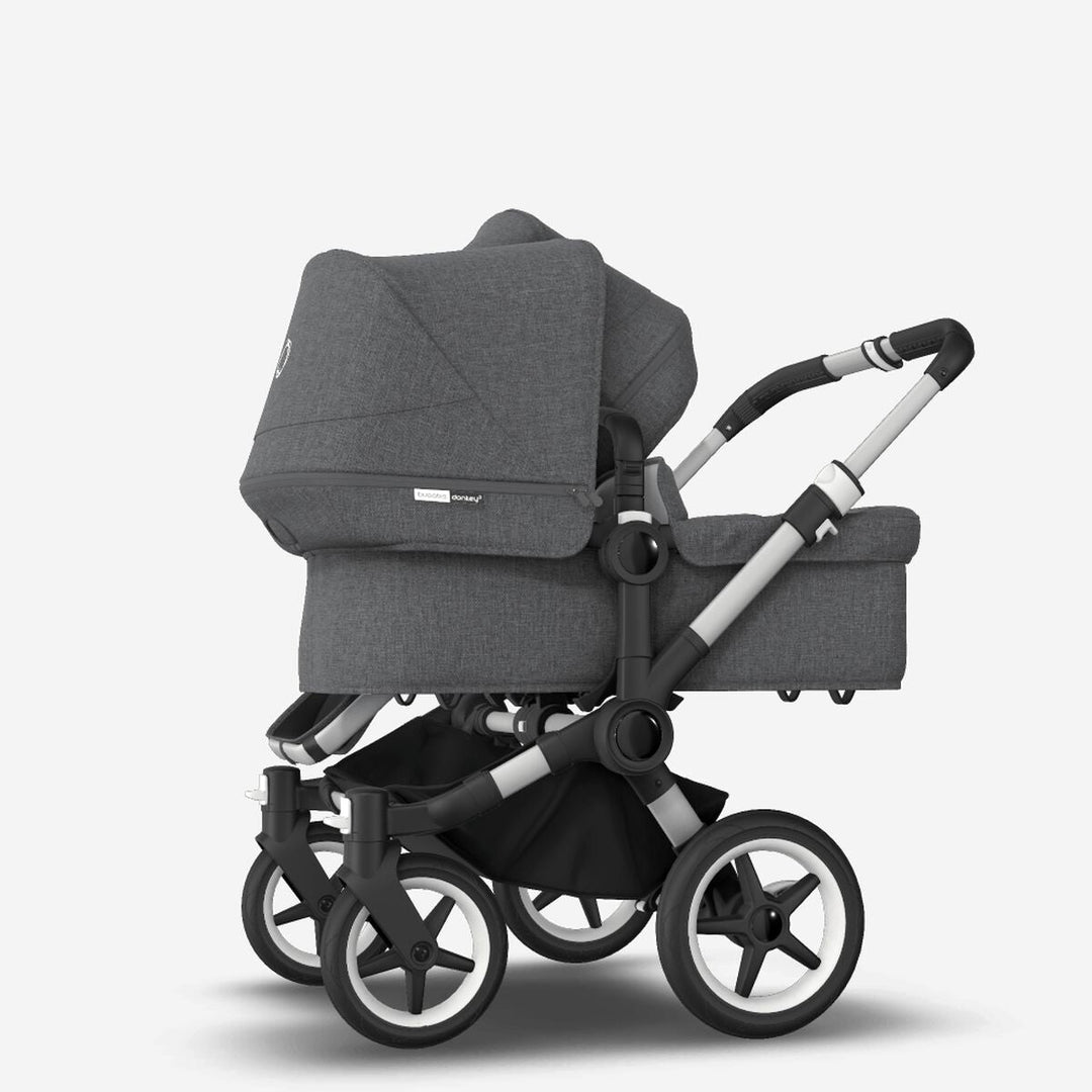 Refurbished Bugaboo Donkey 3 Twin - Grey Melange and Silver Chassis