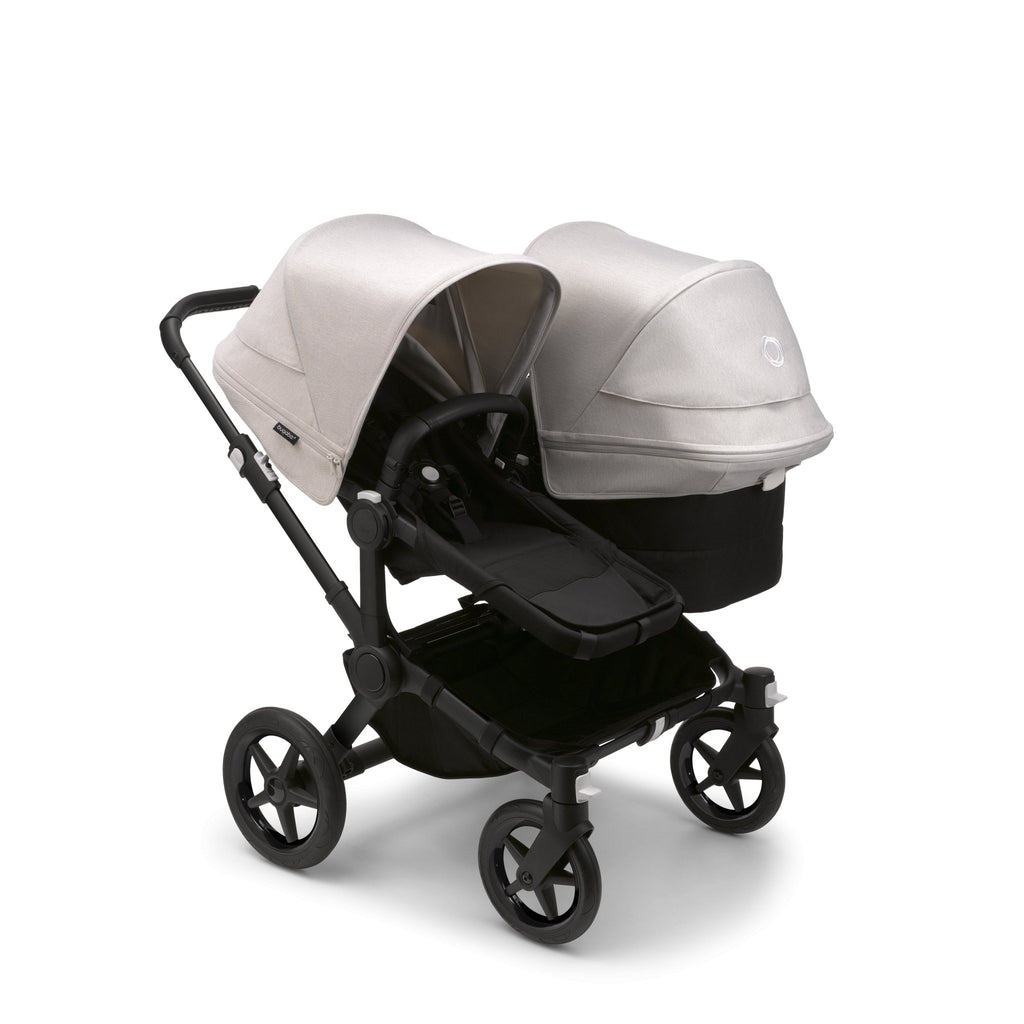RETURNS Bugaboo Donkey 5 Duo Misty White Canopies Black Frame Bla Pramsy